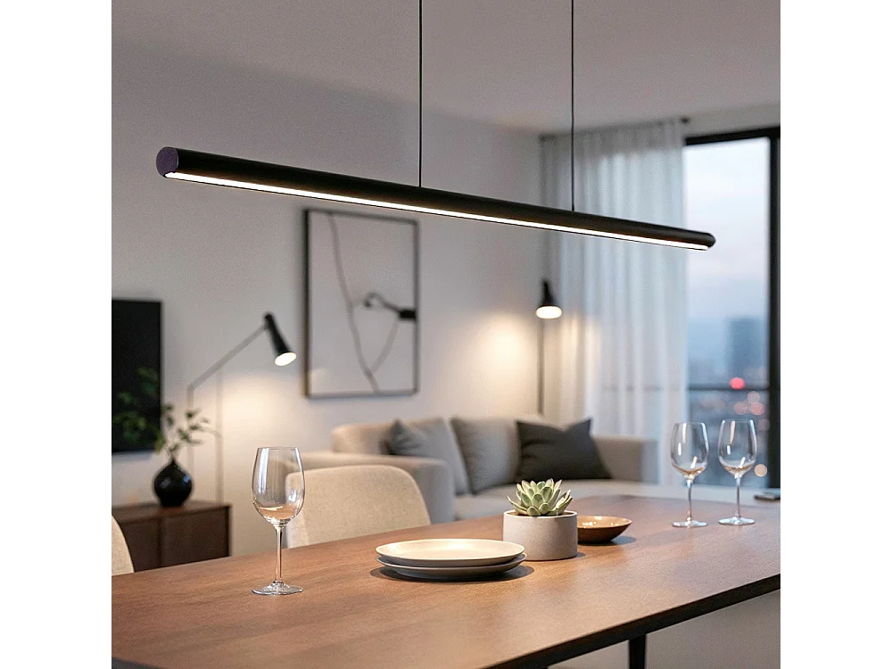 Lumae - Suspension linéaire en aluminium L120cm - Noir