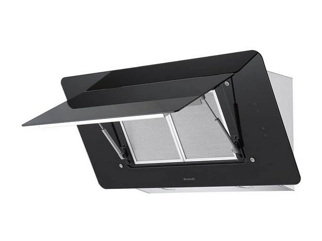 Brandt Hotte décorative inclinée 90cm 543m3/h inox/verre - BHV1974IB