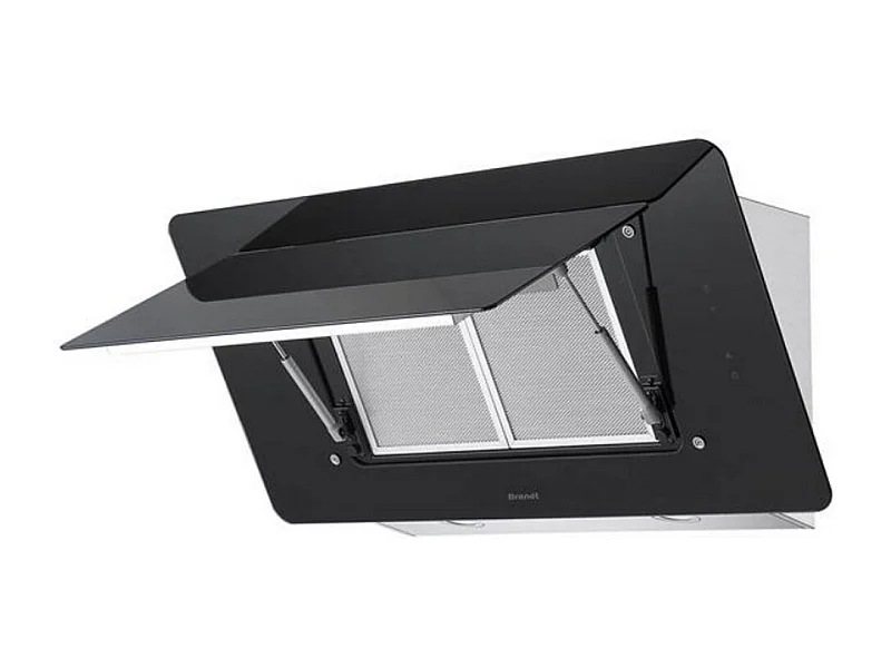 Brandt Hotte décorative inclinée 90cm 543m3/h inox/verre - BHV1974IB