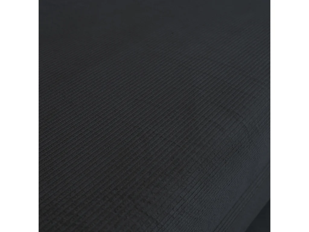 Canapé vintage convertible 3 places en velours côtelé anthracite et armatures chromées L 200 x P 100 x H 72cm - Seventies