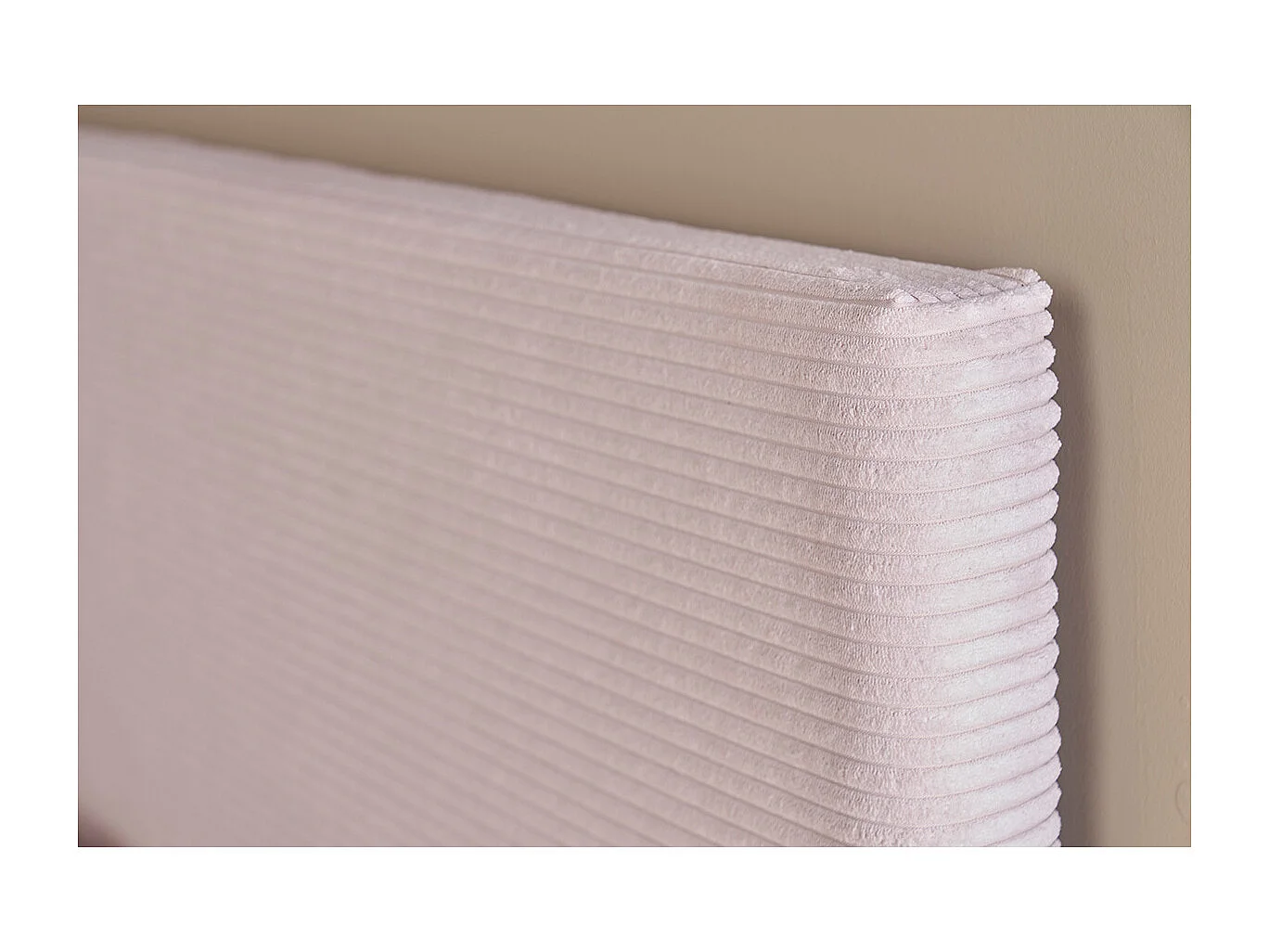 Tête de lit en tissu velours côtelé beige L160 cm YOLANDA