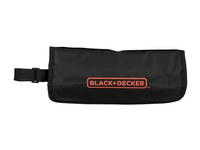 Kit de ferramentas mecânicas BLACK+DECKER com 76 acessórios, bolsa enrolável preta, pontas, chaves, alicates, soquetes, lanterna e coletor magnético