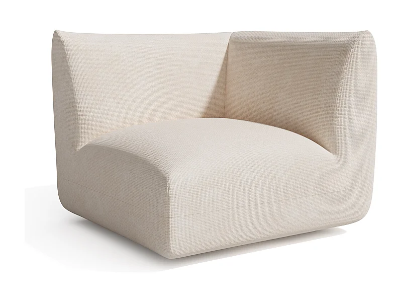 Module d'angle velours chenillé crème NOOMA