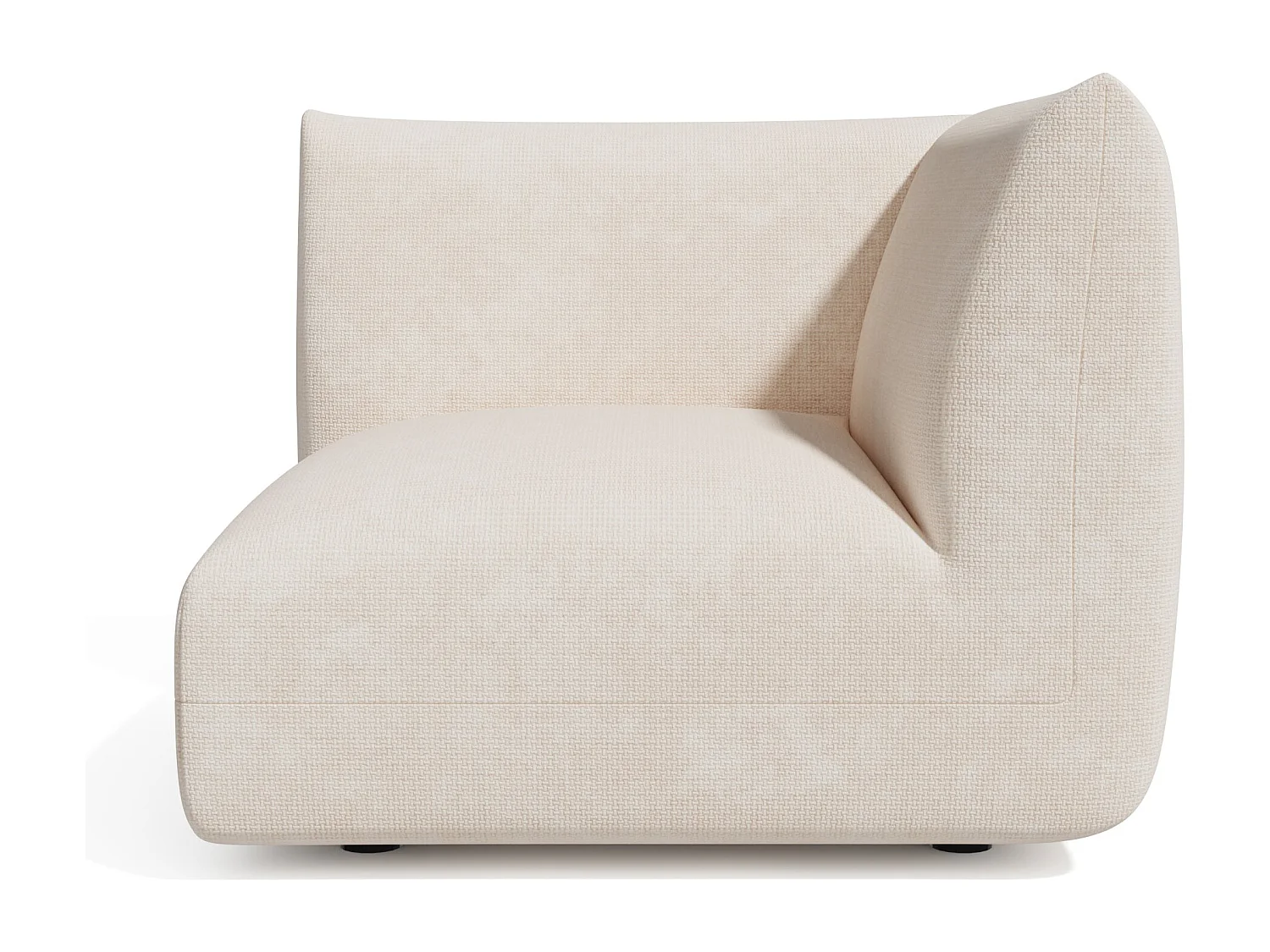 Module d'angle velours chenillé crème NOOMA