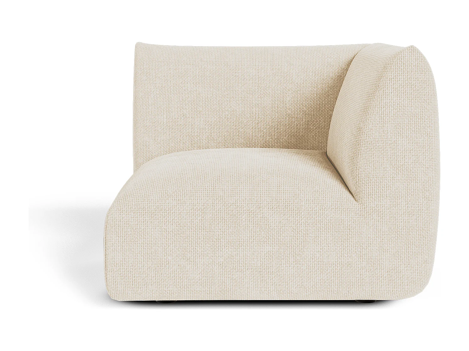 Module d'angle NOOMA en velours chenillé crème 97x97cm