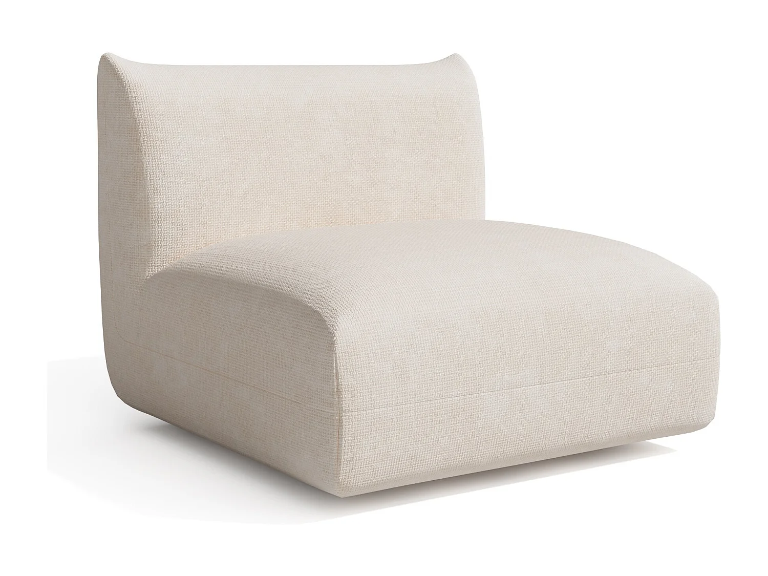 Fauteuil velours chenillé crème NOOMA