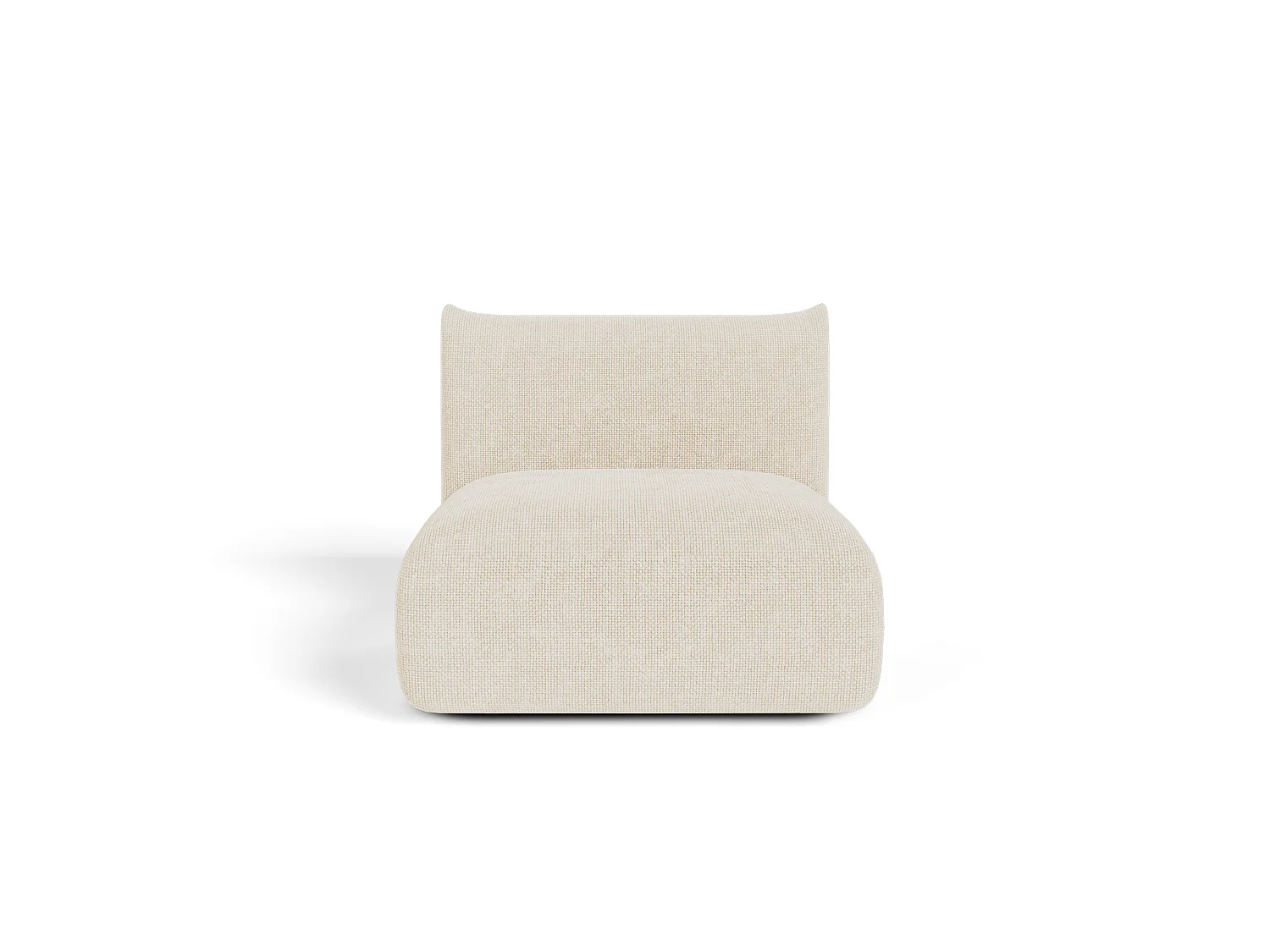 Fauteuil NOOMA en velours chenillé crème 97x97cm