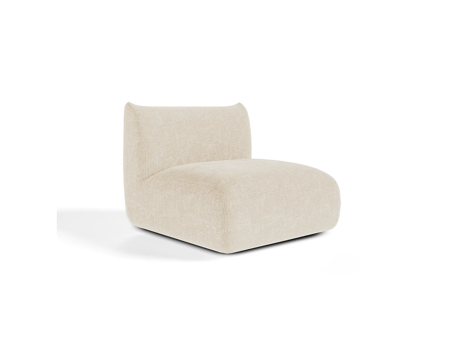 Fauteuil NOOMA en velours chenillé crème 97x97cm