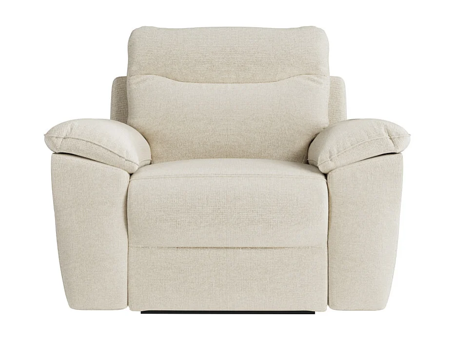PACK - Canapé de relaxation ROSS manuel 3 places et fauteuil en tissu antitache - Beige