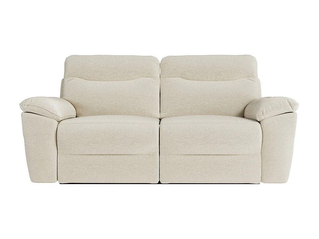 PACK - Canapé de relaxation ROSS manuel 3 places et fauteuil en tissu antitache - Beige