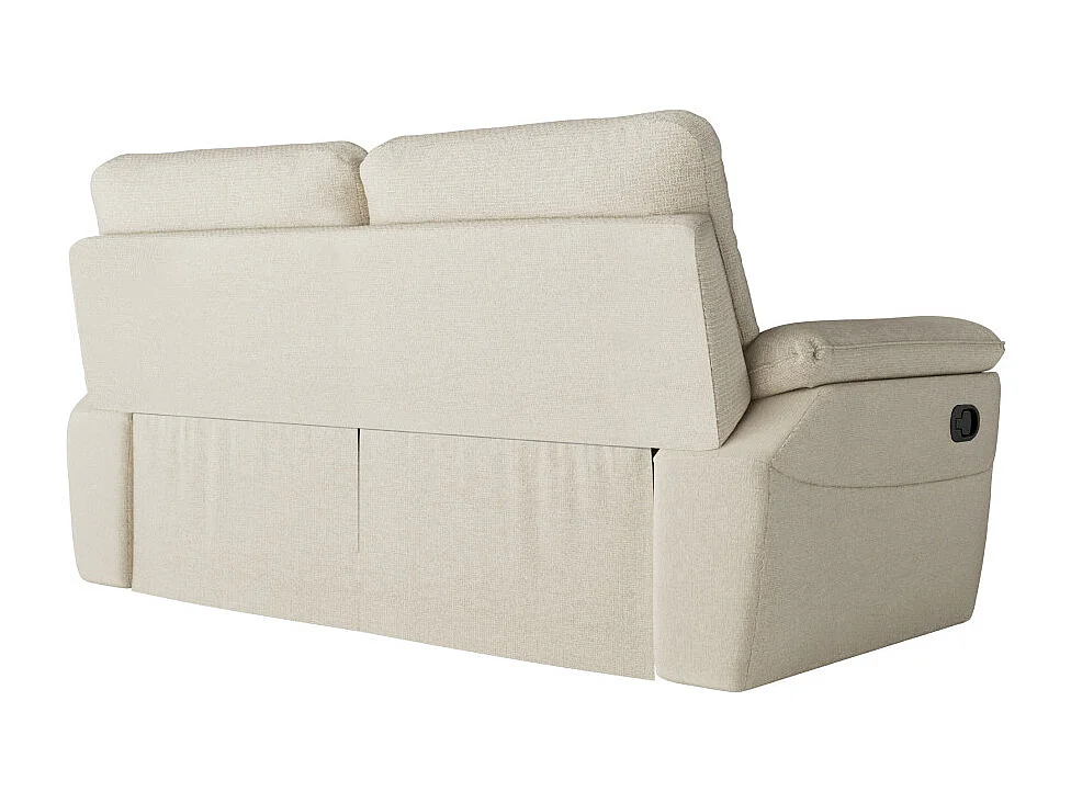 PACK - Canapé de relaxation ROSS manuel 3 places et fauteuil en tissu antitache - Beige
