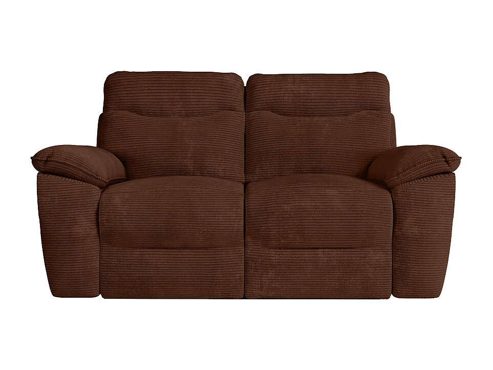 PACK - Canapé de relaxation ROSS manuel 2 places et fauteuil en velours côtelé - Marron