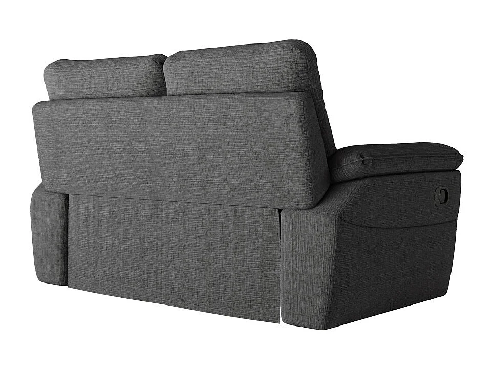 PACK - Canapé de relaxation ROSS manuel 2 places et fauteuil en tissu texturé 3D - Gris anthracite