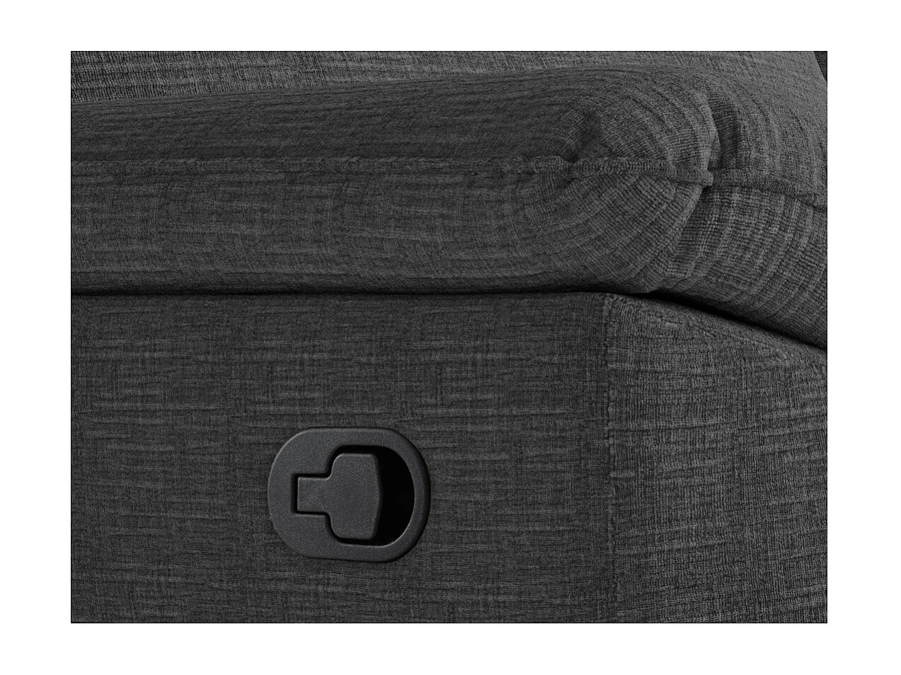 PACK - Canapé de relaxation ROSS manuel 2 places et fauteuil en tissu texturé 3D - Gris anthracite