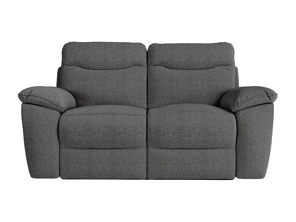 PACK - Canapé de relaxation ROSS manuel 2 places et fauteuil en tissu texturé 3D - Gris anthracite