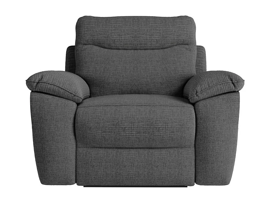 PACK - Canapé de relaxation ROSS manuel 2 places et fauteuil en tissu texturé 3D - Gris anthracite