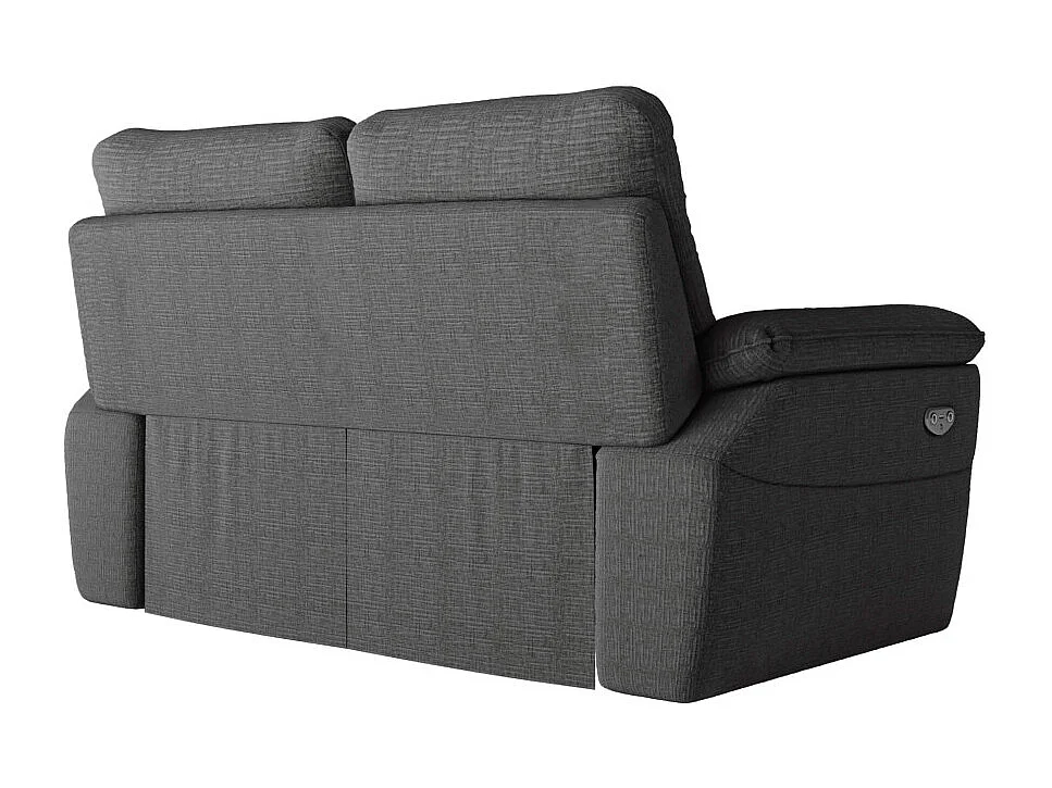 PACK - Canapé de relaxation ROSS électrique 2 places et fauteuil en tissu texturé 3D - Gris anthracite