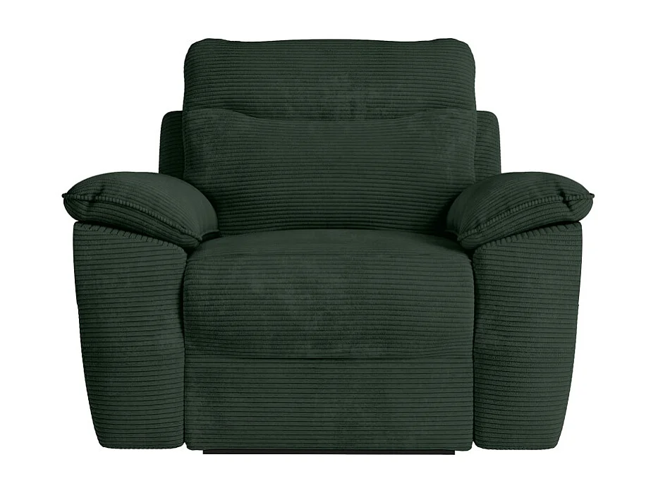 PACK - Canapé de relaxation ROSS manuel 3 places et fauteuil en velours côtelé - Vert foncé