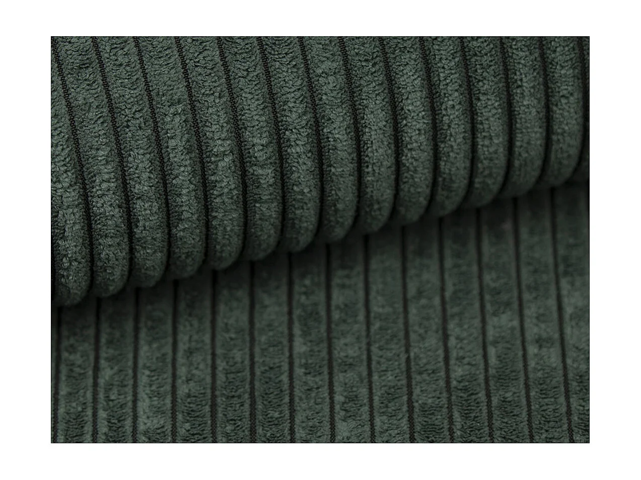 PACK - Canapé de relaxation ROSS manuel 3 places et fauteuil en velours côtelé - Vert foncé