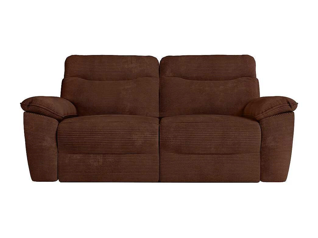 PACK - Canapé de relaxation ROSS manuel 3 places et fauteuil en velours côtelé - Marron