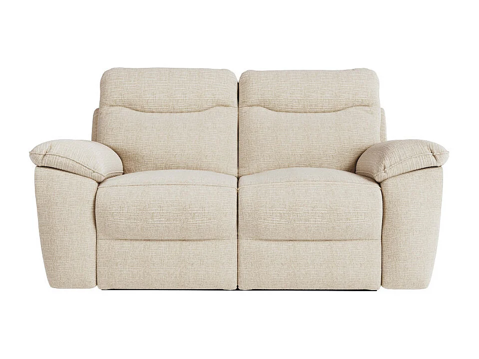 PACK - Canapé de relaxation ROSS électrique 2 places et fauteuil en tissu texturé 3D - Beige