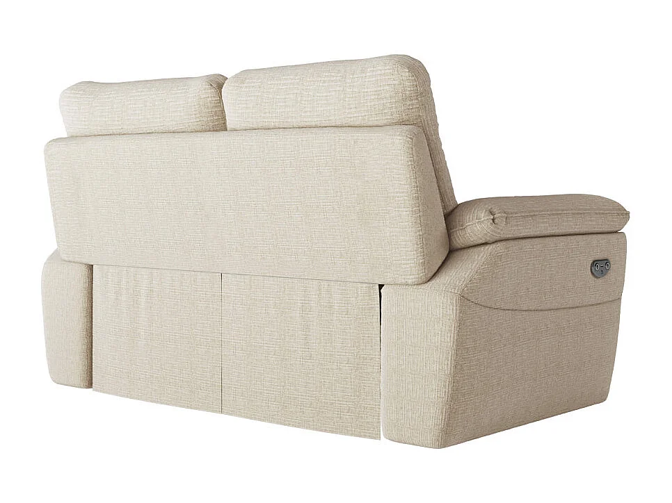 PACK - Canapé de relaxation ROSS électrique 2 places et fauteuil en tissu texturé 3D - Beige