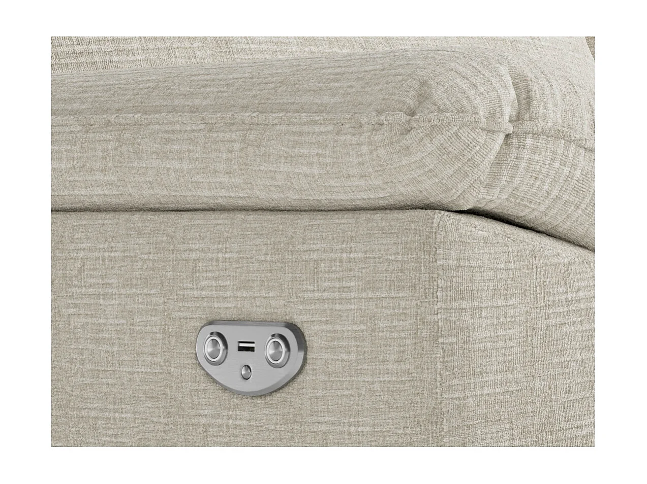 PACK - Canapé de relaxation ROSS électrique 2 places et fauteuil en tissu texturé 3D - Beige