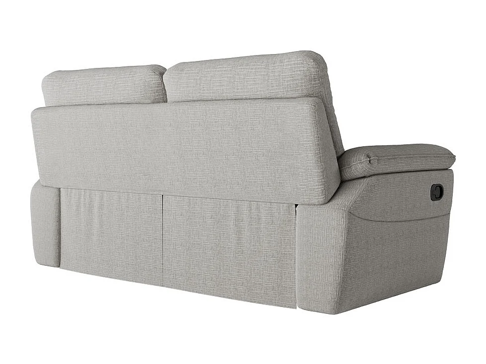 PACK - Canapé de relaxation ROSS manuel 3 places et fauteuil en tissu texturé 3D - Gris clair