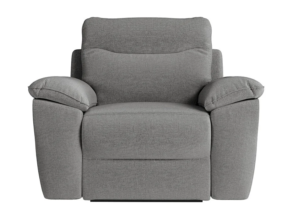 PACK - Canapé de relaxation ROSS manuel 3 places et fauteuil en tissu antitache - Gris