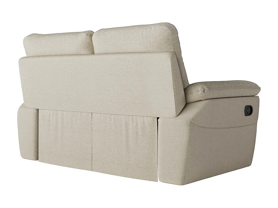 PACK - Canapé de relaxation ROSS manuel 2 places et fauteuil en tissu antitache - Beige