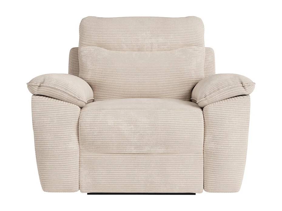 PACK - Canapé de relaxation ROSS manuel 3 places et fauteuil en velours côtelé - Beige