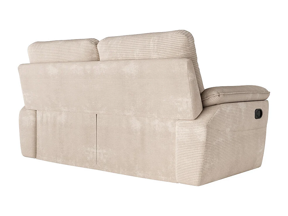 PACK - Canapé de relaxation ROSS manuel 3 places et fauteuil en velours côtelé - Beige