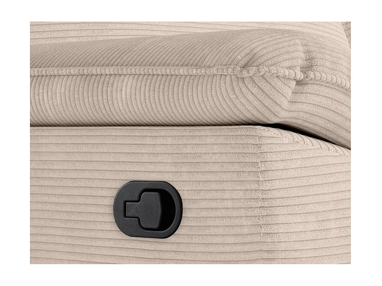 PACK - Canapé de relaxation ROSS manuel 3 places et fauteuil en velours côtelé - Beige