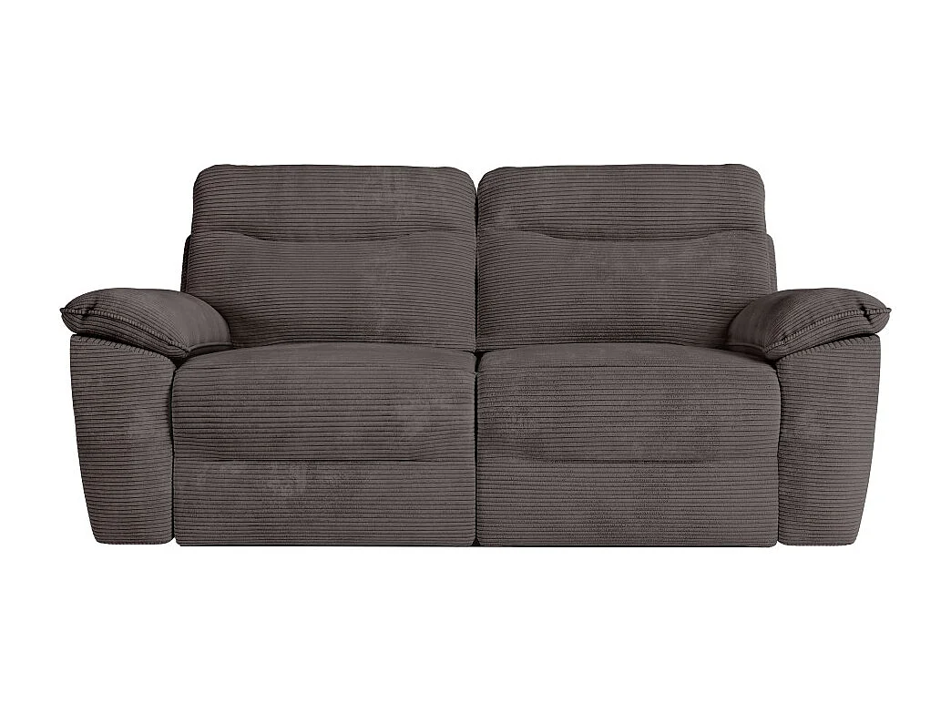 PACK - Canapé de relaxation ROSS manuel 3 places et fauteuil en velours côtelé - Gris