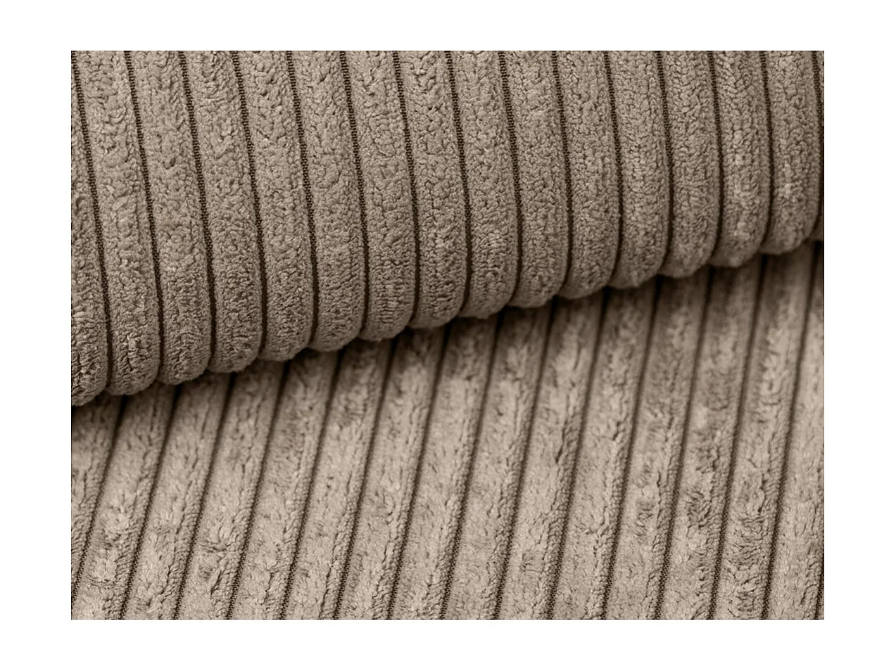 PACK - Canapé de relaxation ROSS manuel 3 places et fauteuil en velours côtelé - Taupe