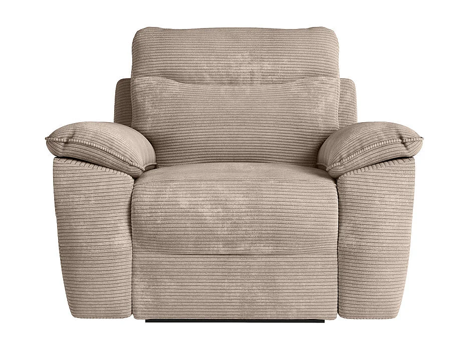 PACK - Canapé de relaxation ROSS manuel 3 places et fauteuil en velours côtelé - Taupe