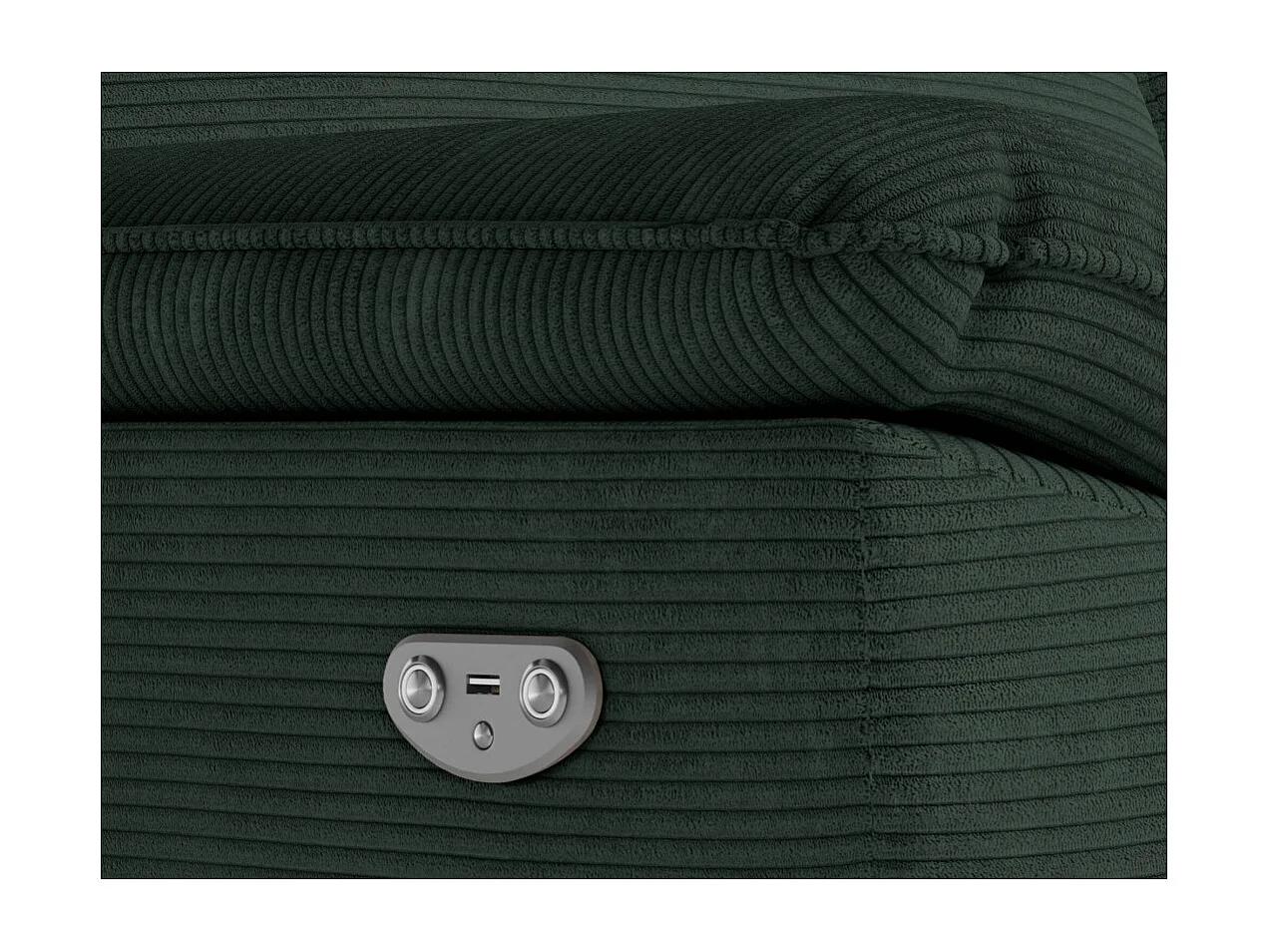 PACK - Canapé de relaxation ROSS électrique 3 places et fauteuil en velours côtelé - Vert foncé