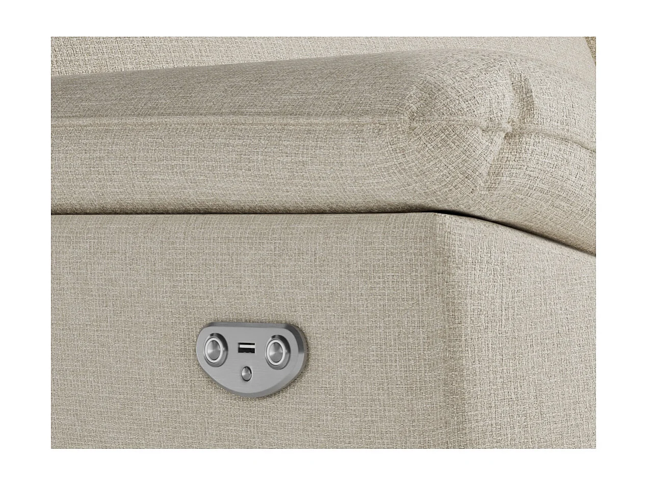PACK - Canapé de relaxation ROSS électrique 3 places et fauteuil en tissu antitache - Beige
