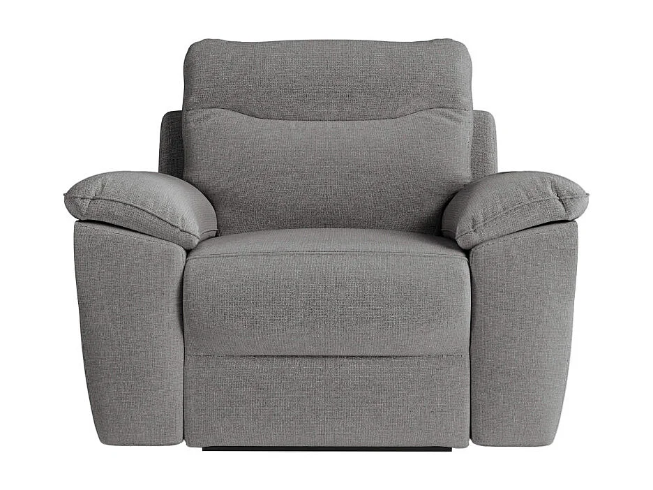PACK - Canapé de relaxation ROSS manuel 2 places et fauteuil en tissu antitache - Gris