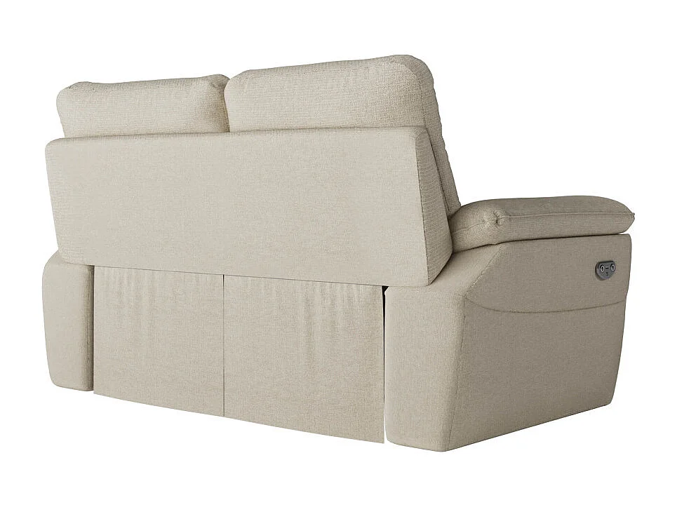 PACK - Canapé de relaxation ROSS électrique 2 places et fauteuil en tissu antitache - Beige
