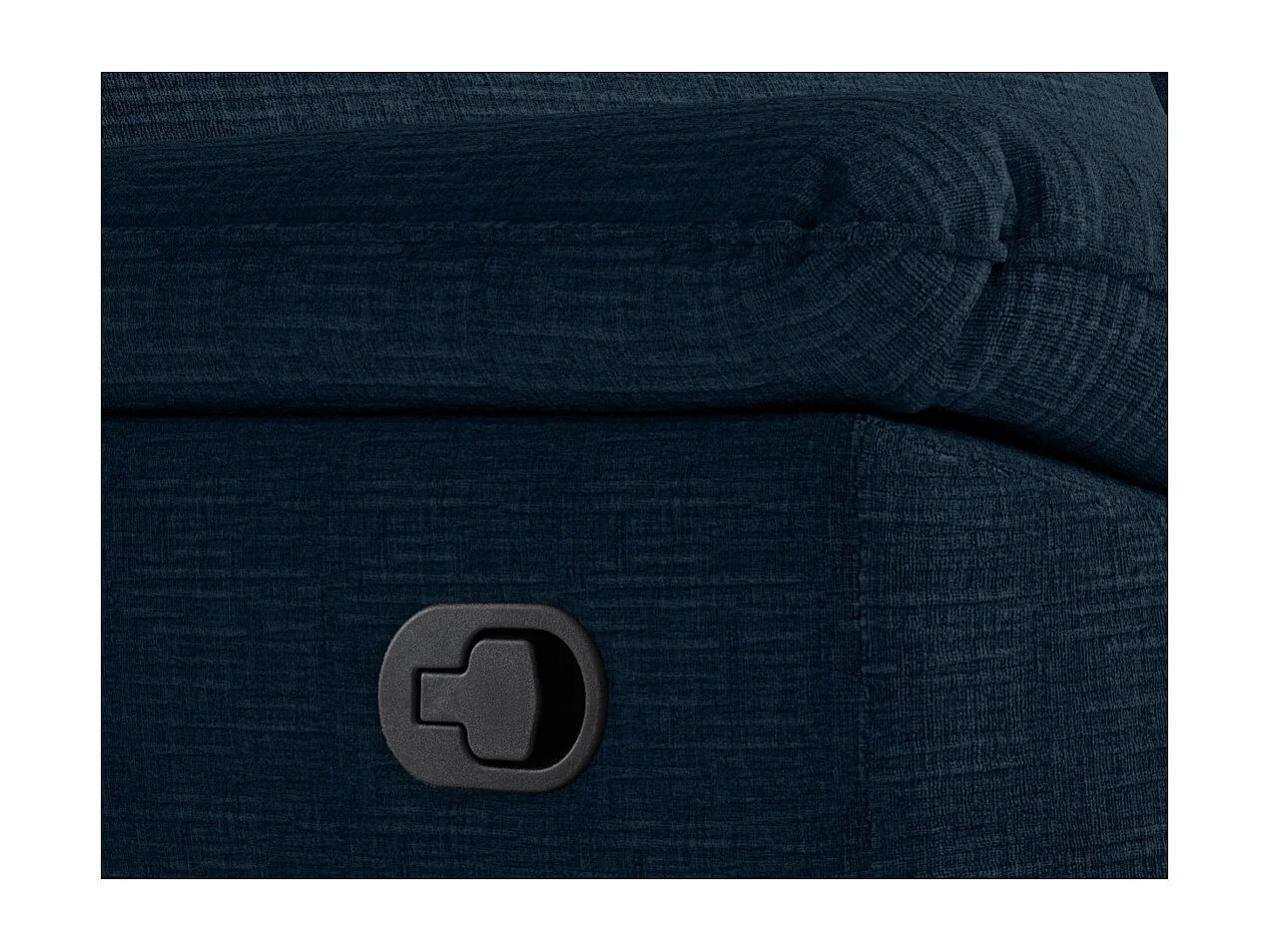 PACK - Canapé de relaxation ROSS manuel 3 places et fauteuil en tissu texturé 3D - Bleu foncé