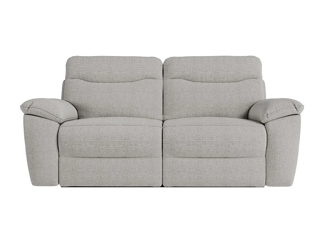 PACK - Canapé de relaxation ROSS électrique 3 places et fauteuil en tissu texturé 3D - Gris clair