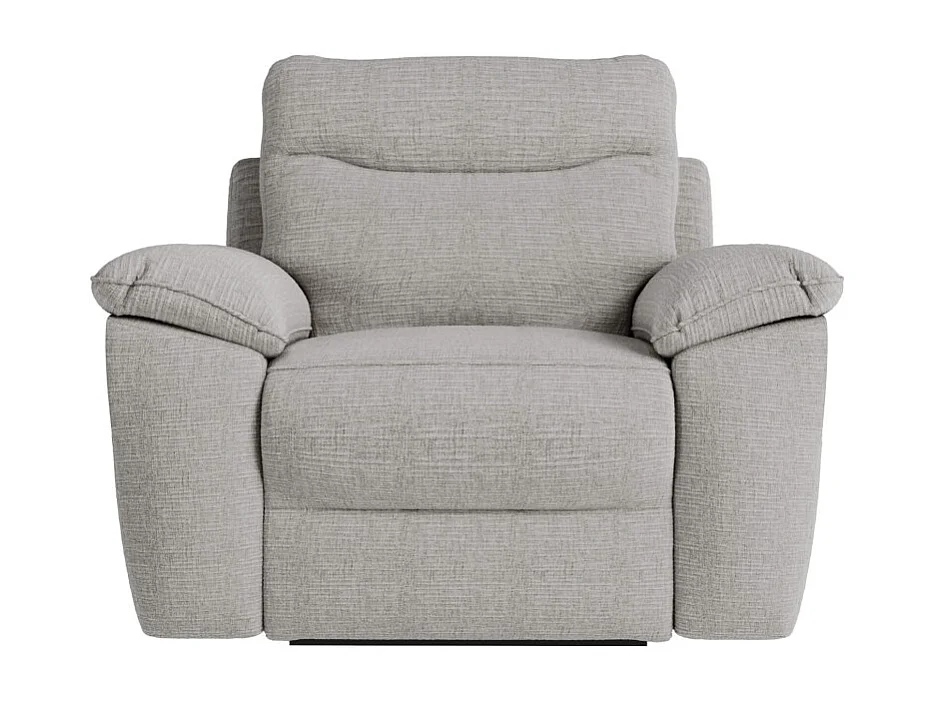 PACK - Canapé de relaxation ROSS électrique 3 places et fauteuil en tissu texturé 3D - Gris clair