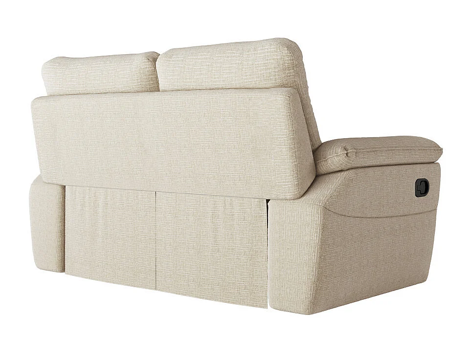 PACK - Canapé de relaxation ROSS manuel 2 places et fauteuil en tissu texturé 3D - Beige