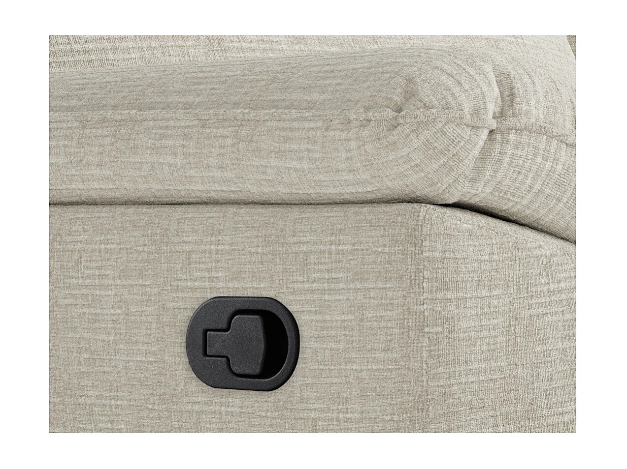 PACK - Canapé de relaxation ROSS manuel 2 places et fauteuil en tissu texturé 3D - Beige