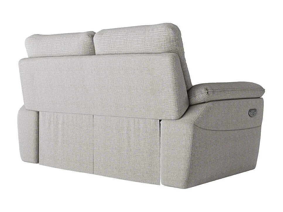 PACK - Canapé de relaxation ROSS électrique 2 places et fauteuil en tissu texturé 3D - Gris clair