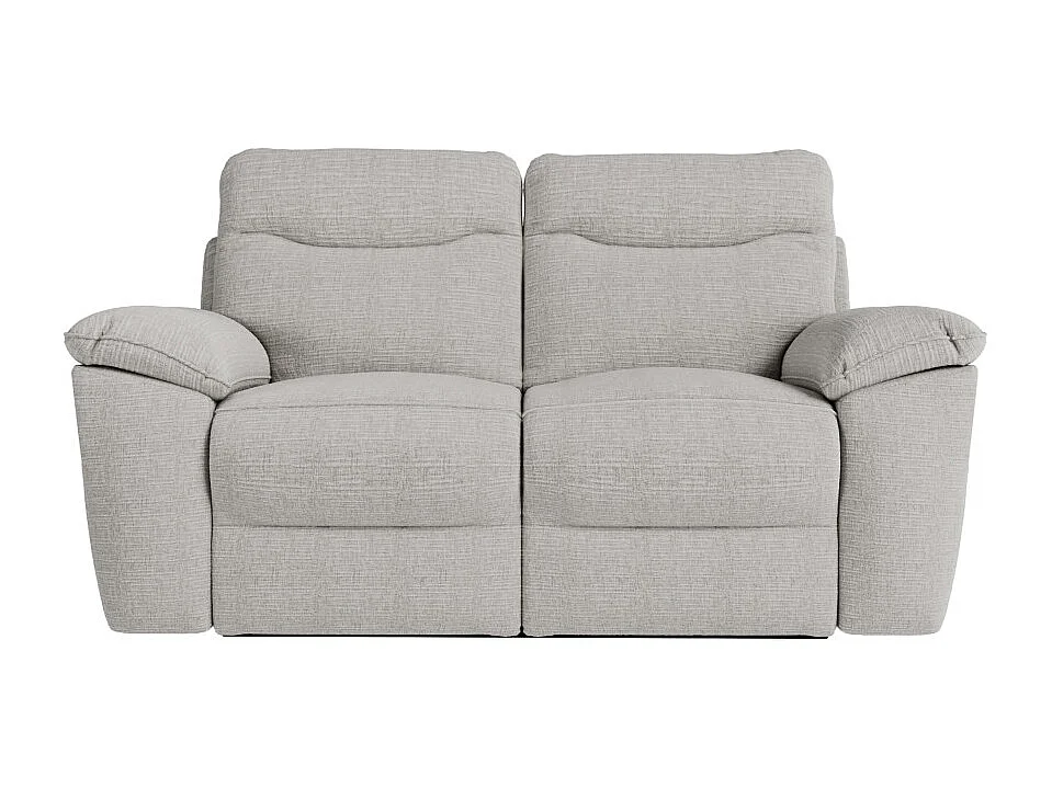 PACK - Canapé de relaxation ROSS électrique 2 places et fauteuil en tissu texturé 3D - Gris clair