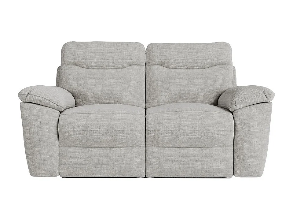 PACK - Canapé de relaxation ROSS manuel 2 places et fauteuil en tissu texturé 3D - Gris clair