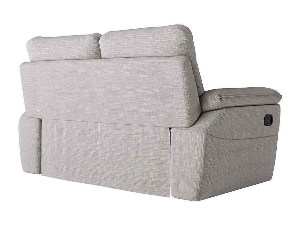 PACK - Canapé de relaxation ROSS manuel 2 places et fauteuil en tissu texturé 3D - Gris clair