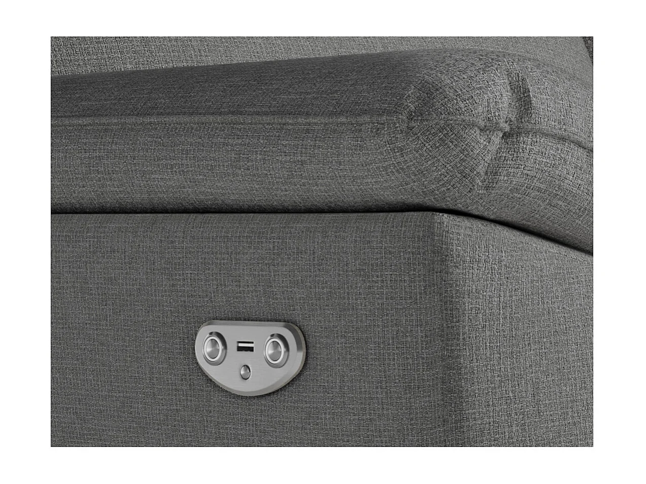 PACK - Canapé de relaxation ROSS électrique 2 places et fauteuil en tissu antitache - Gris